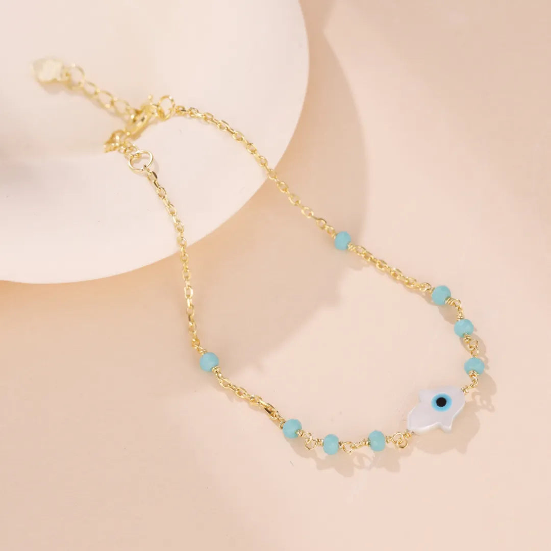 Armband Böses Auge "Himmlischer Charme" Silber Vergoldet Gold