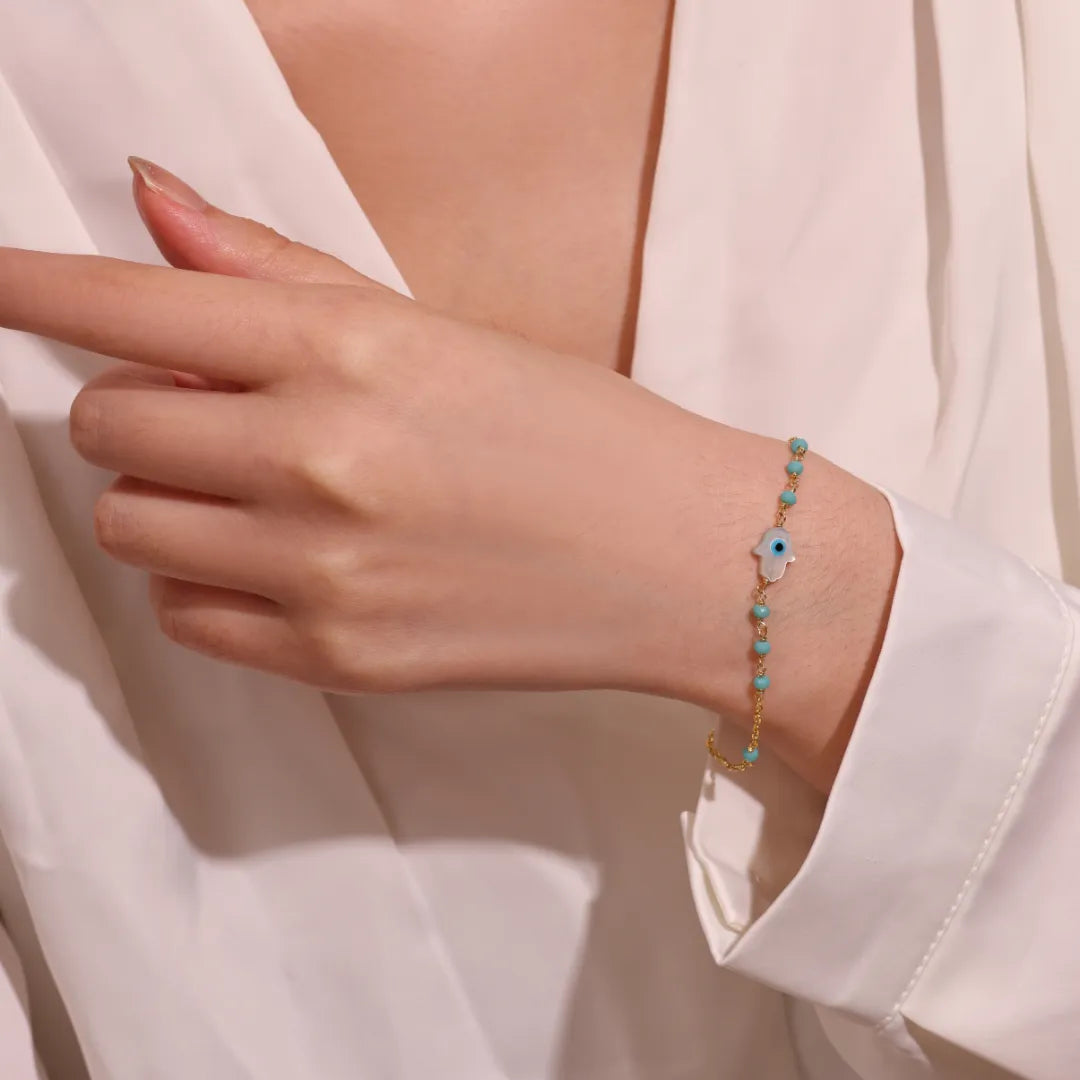 Armband Böses Auge "Himmlischer Charme" Silber Vergoldet Gold