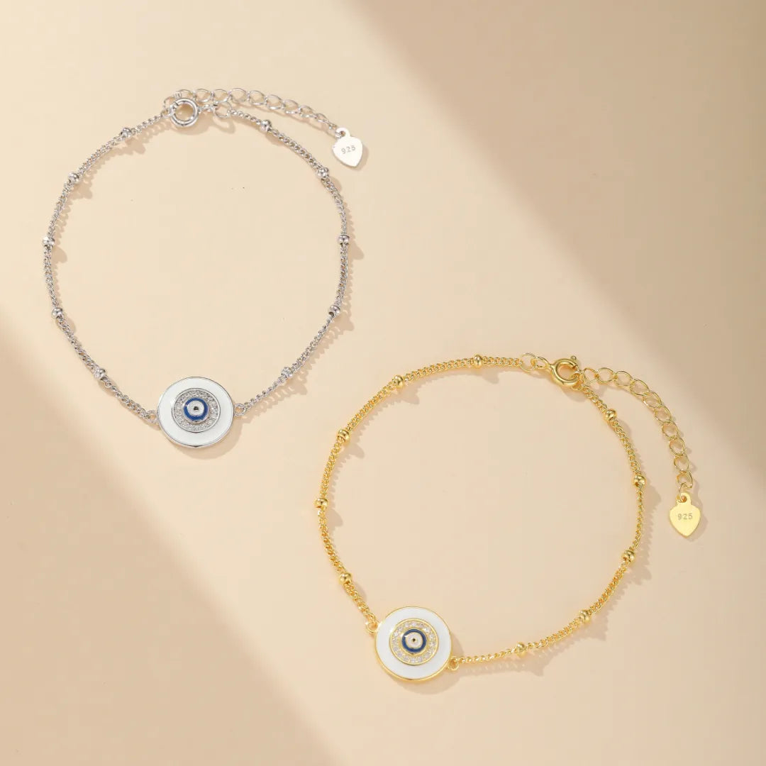 Armband Böses Auge "Leuchtende Wächterin" Silber