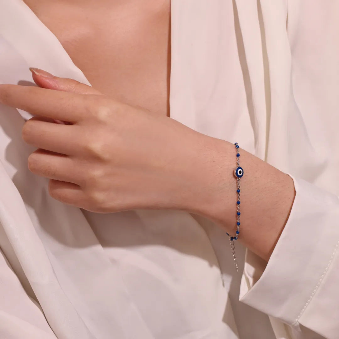 Armband Böses Auge "Mystischer Halo" Silber