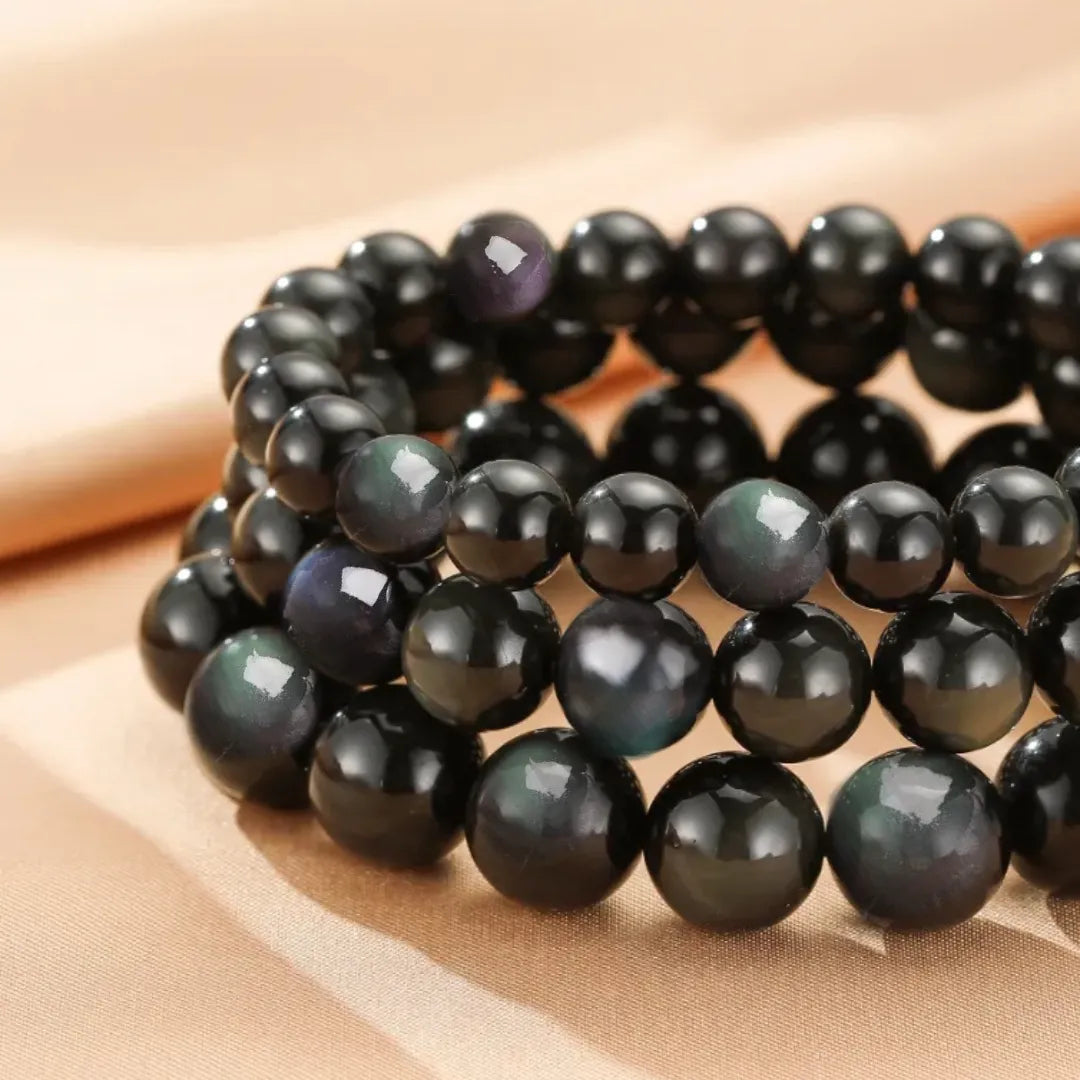 Bracelet Obsidienne Arc-en-Ciel "Profondeur Mystérieuse"