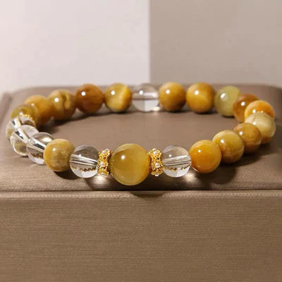 Tigerauge- und Bergkristallarmband "Lebensenergie"