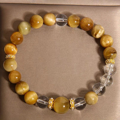 Tigerauge- und Bergkristallarmband "Lebensenergie"