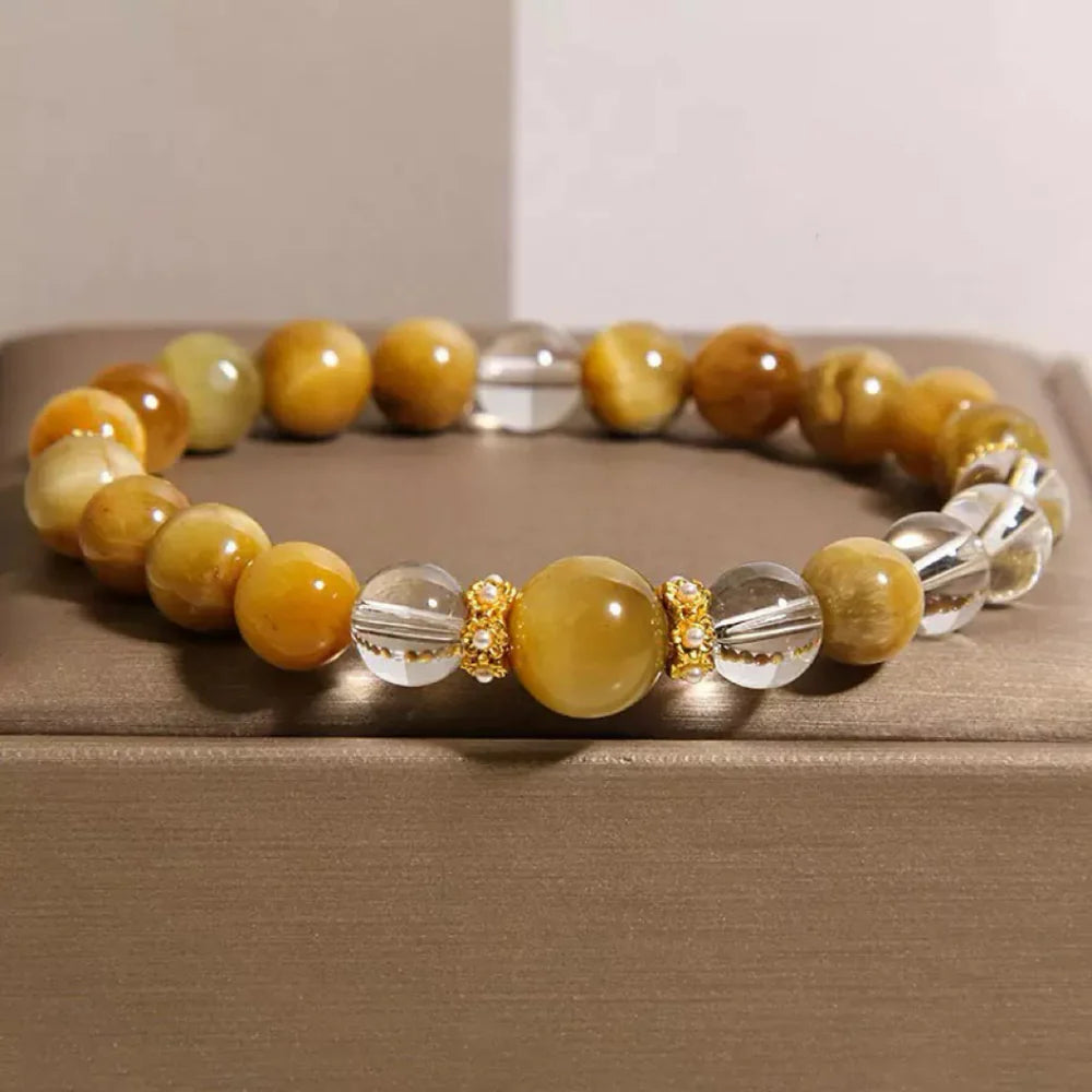 Tigerauge- und Bergkristallarmband "Lebensenergie"