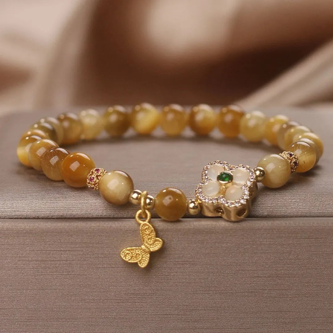 Armband Tigerauge "Glücks-Schmetterling"