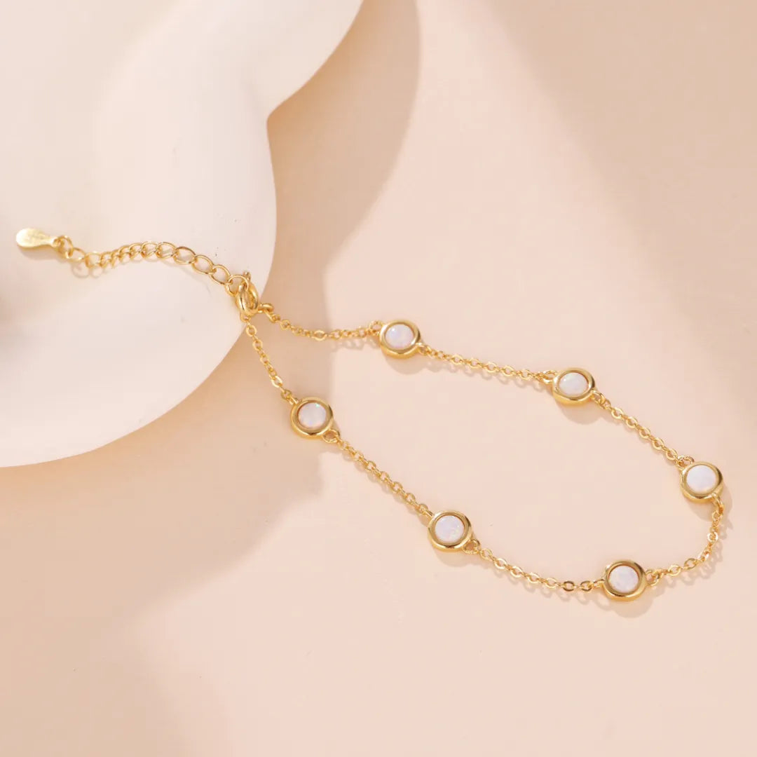 Armband Opal Weiß "Reiner Schnee" Gold Silber