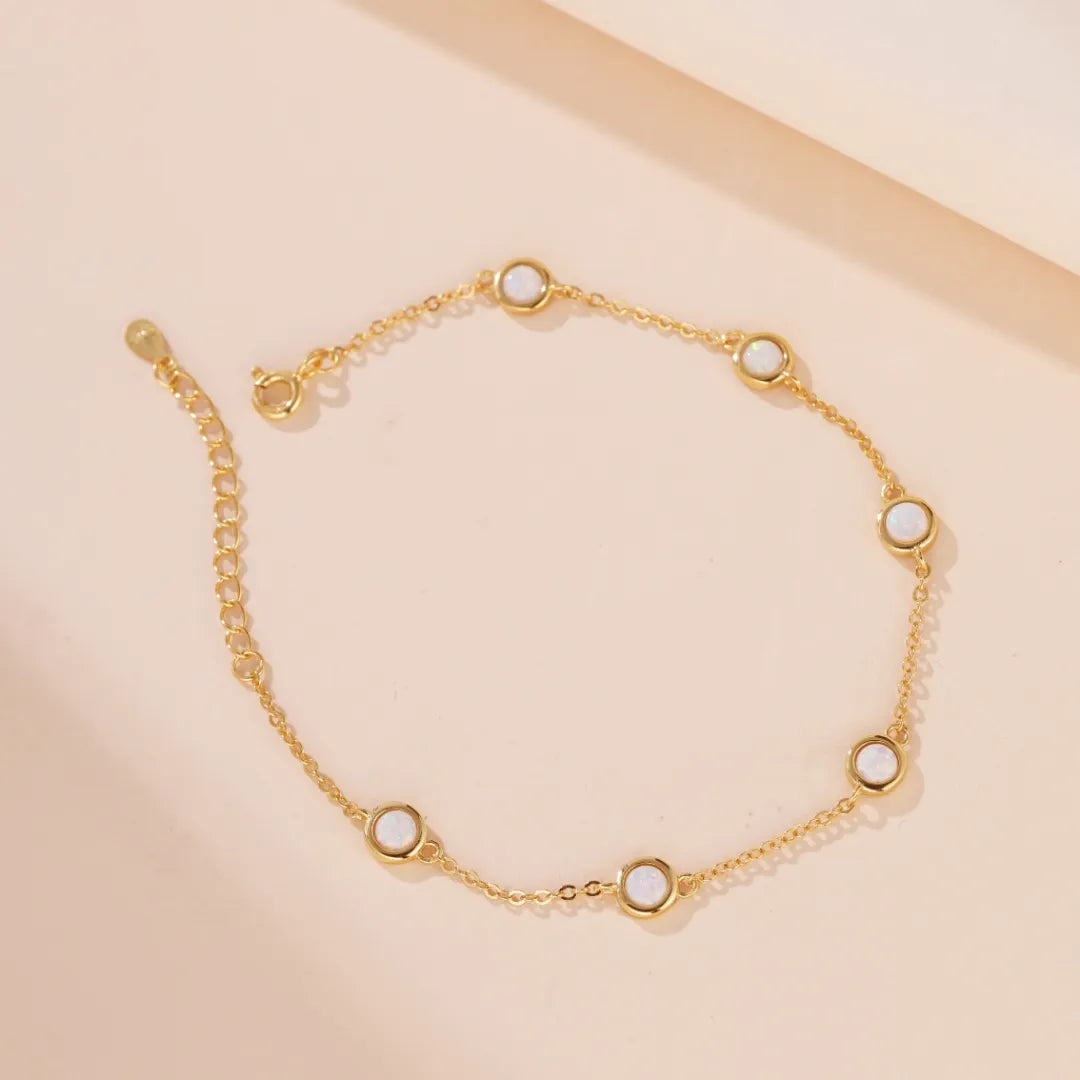 Armband Opal Weiß "Reiner Schnee" Gold Silber