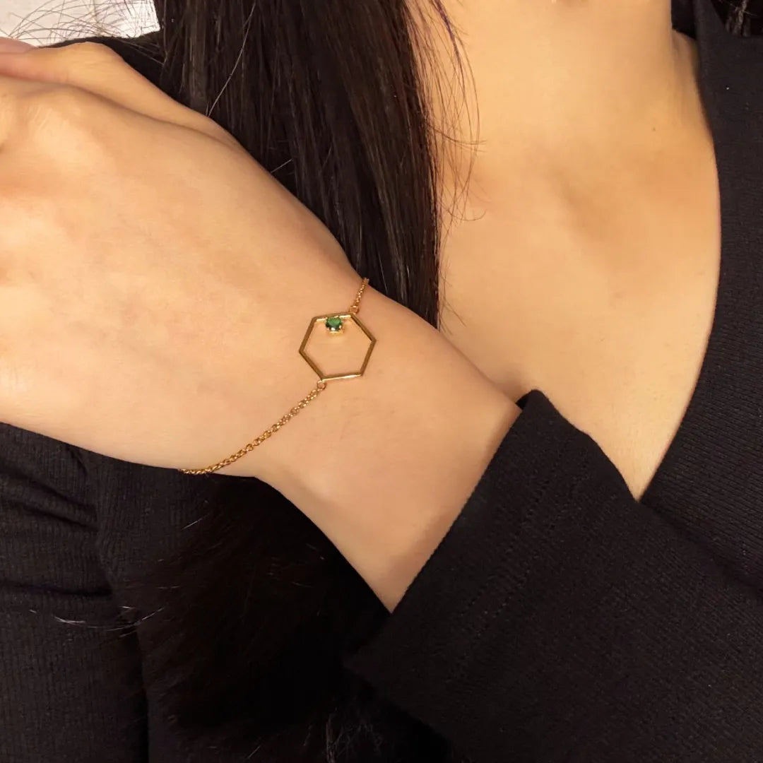 Peridot-Armband "Himmlischer Glanz" Gold-Silber