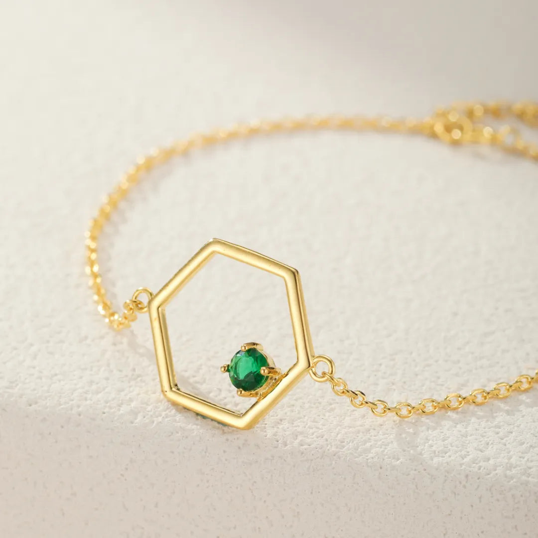 Bracelet Péridot "Brillance Céleste" Argent Doré Or