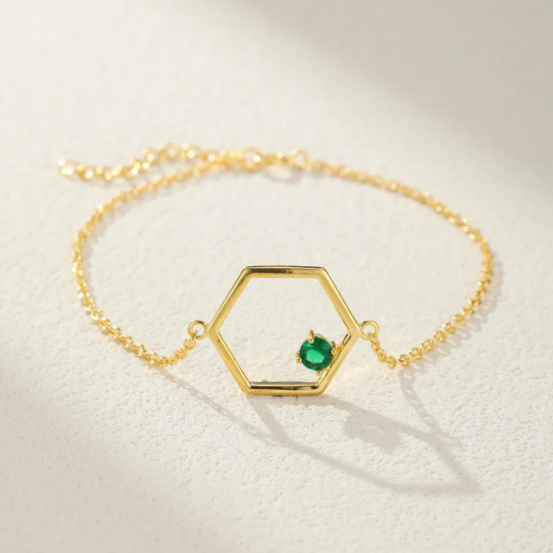 Peridot-Armband "Himmlischer Glanz" Gold-Silber