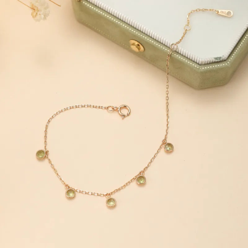 Bracelet Péridot "Douceur Élégante" Argent Doré Or