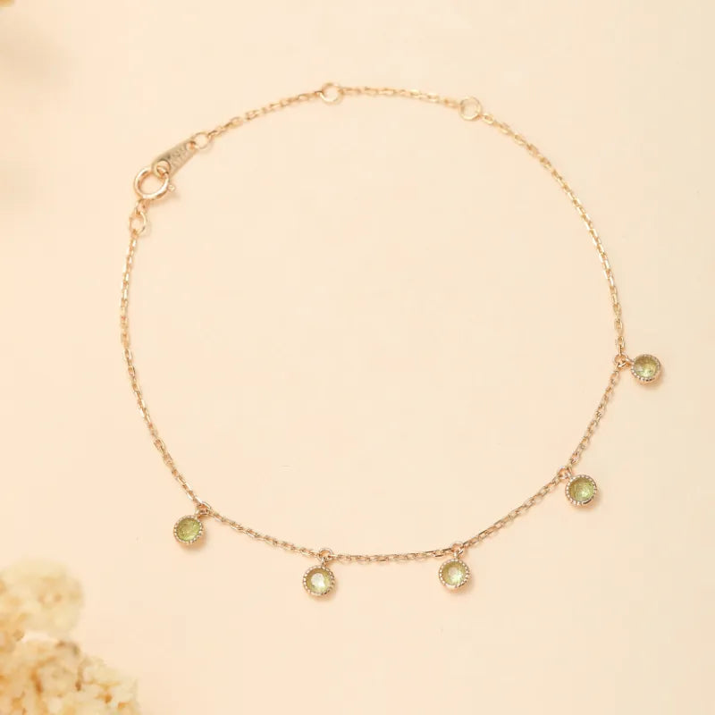 Peridot-Armband "Elegante Sanftheit" Gold-Silber