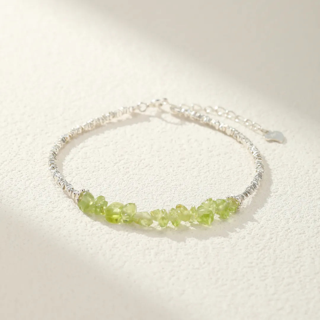 Peridot-Armband "Natürliche Grün" Silber