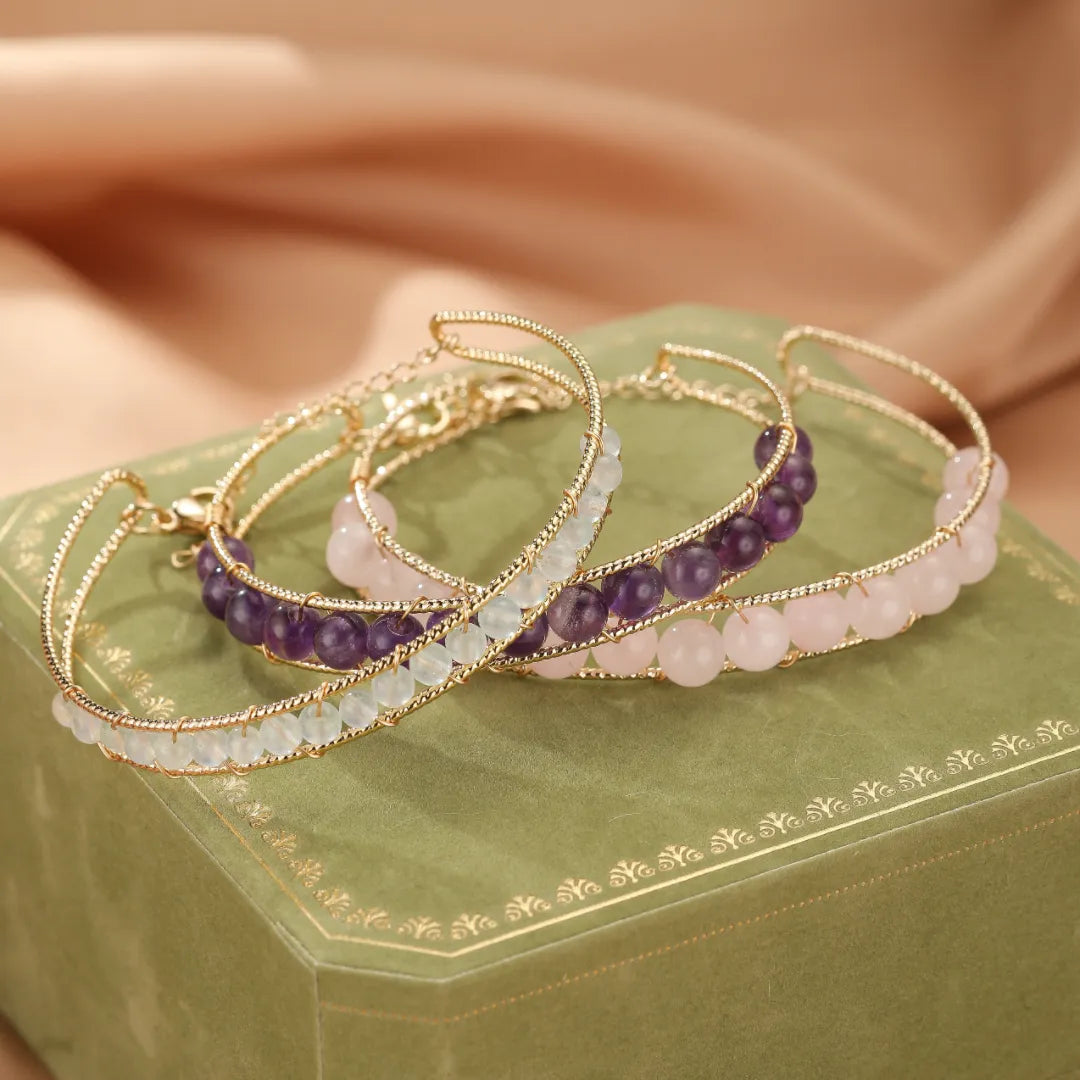 Aigue Marine Armband, Rosenquarz oder Amethyst "Sanfte Energie"