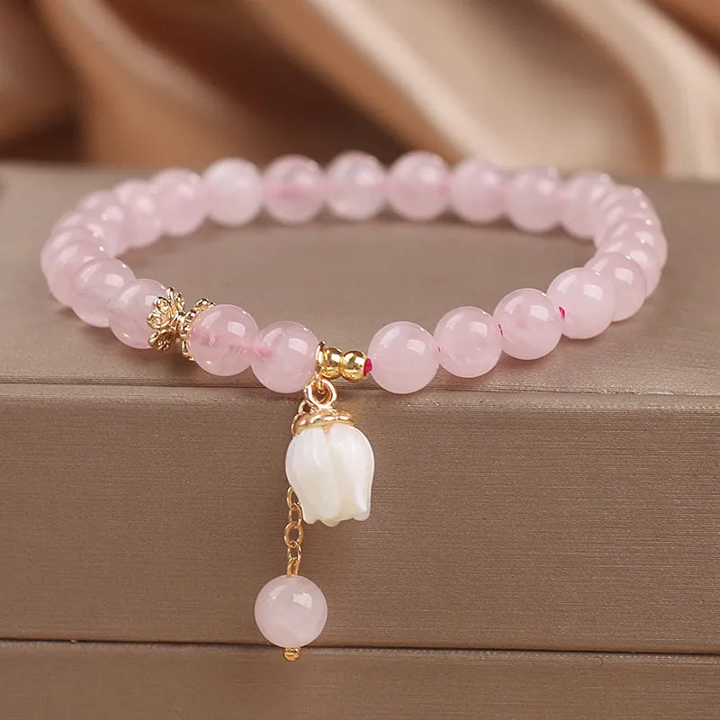 Bracciale Quarzo Rosa (6mm/10mm