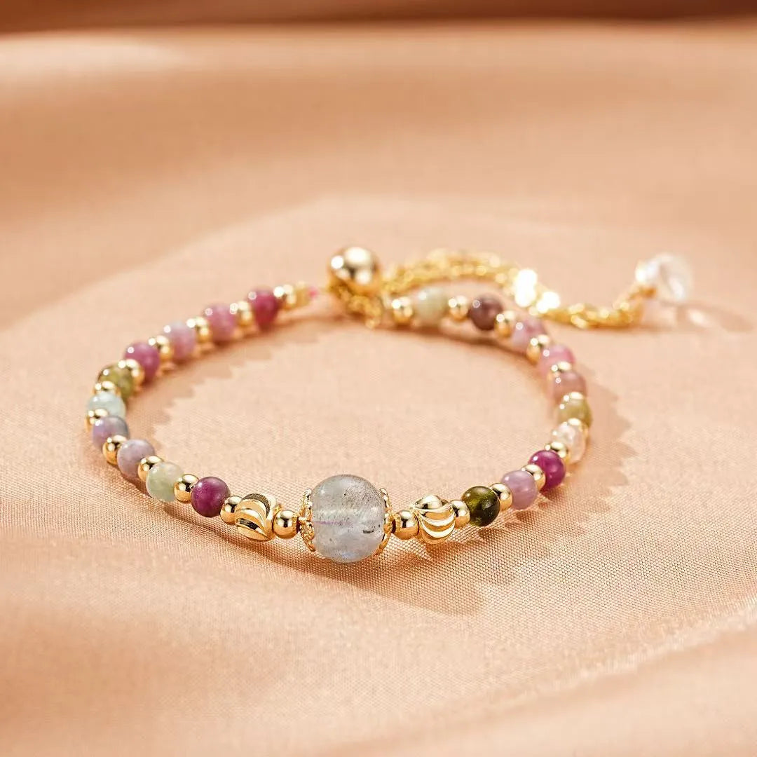 Armband Turmalin und Labradorit "Perlen der Gelassenheit"