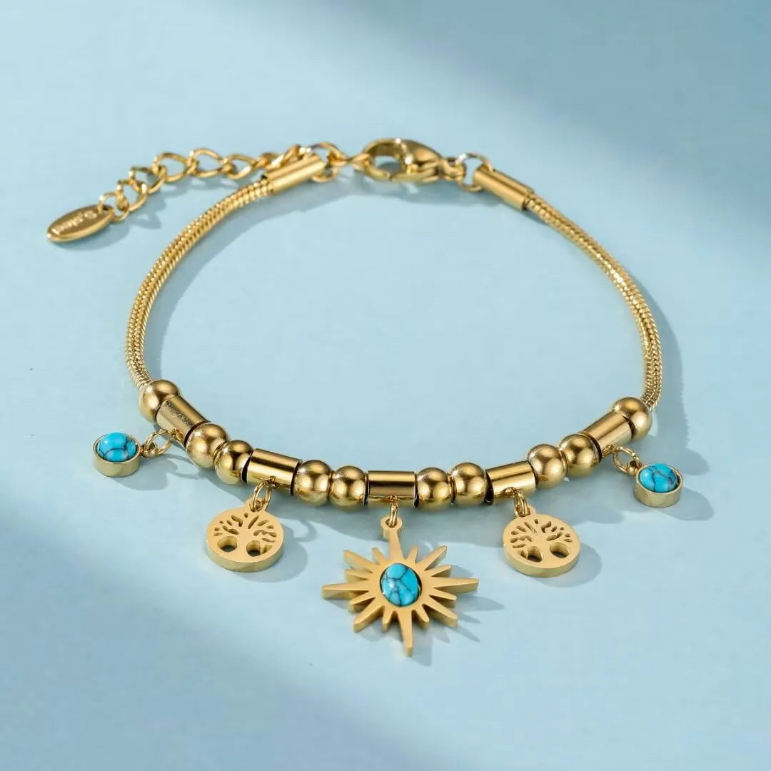 Armband Türkis Lebensbaum "Schützende Energie"