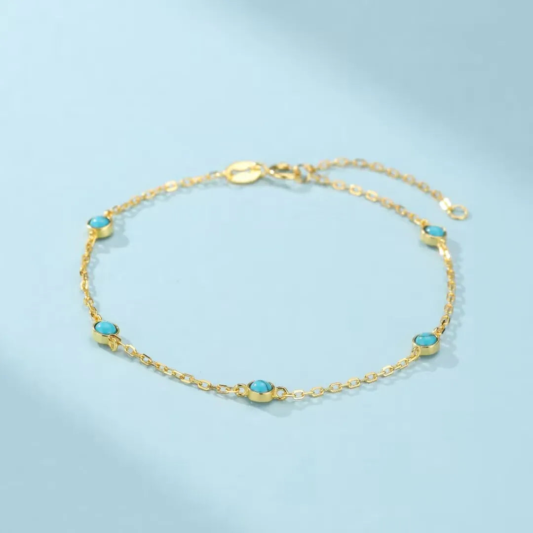 Armband Türkis "Sonnenenergie" Goldplattiert Silber