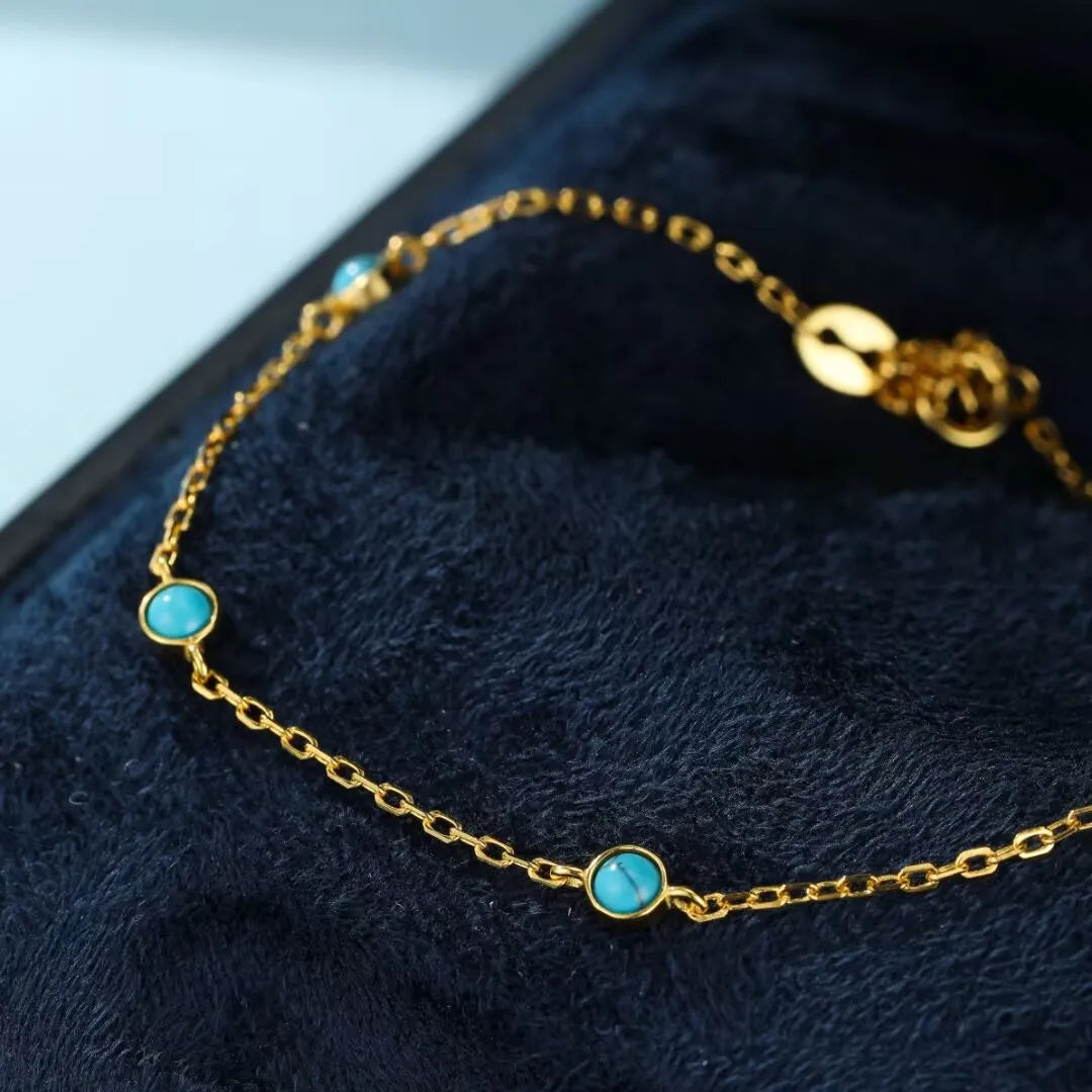 Armband Türkis "Sonnenenergie" Goldplattiert Silber