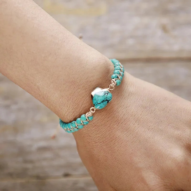 Turquoise Bracelet "Spiritual Balance" Gold Silver