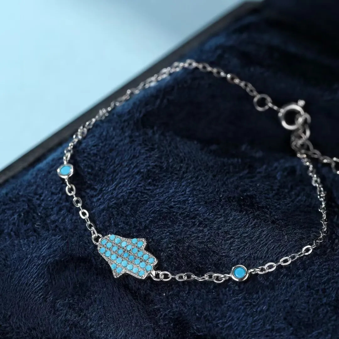 Armband Türkis "Schutzperle" Silber