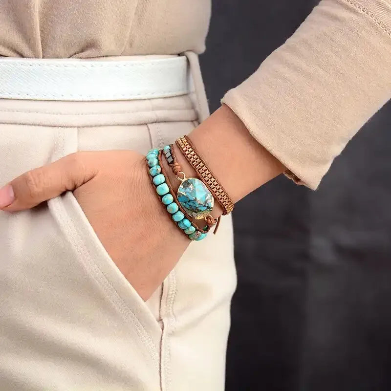 Turquoise Wrap Bracelet "Calming Harmony"