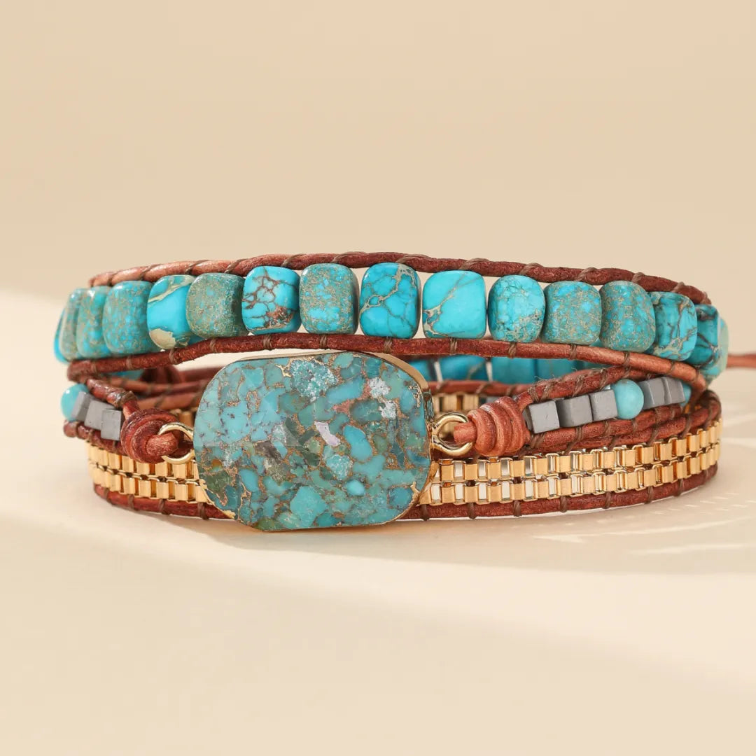 Turquoise Wrap Bracelet "Calming Harmony"