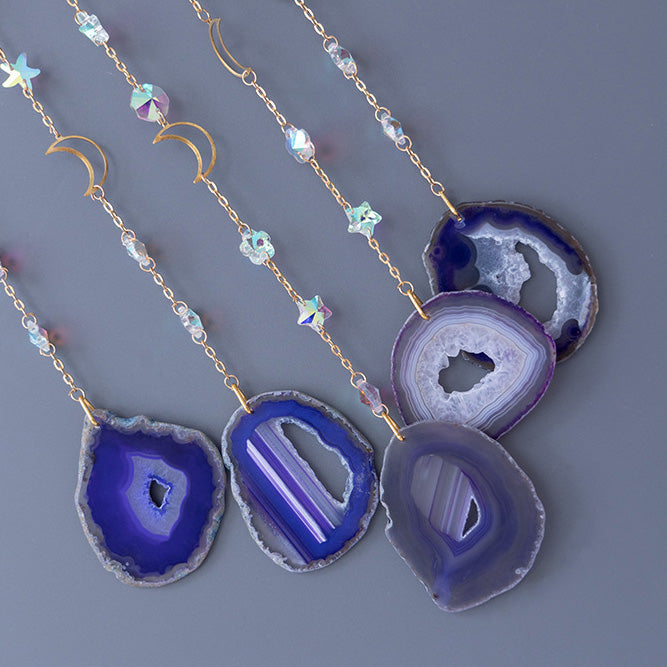 Lunya - Sonnenfänger aus Amethyst und Achat mit Steinlebensbaum