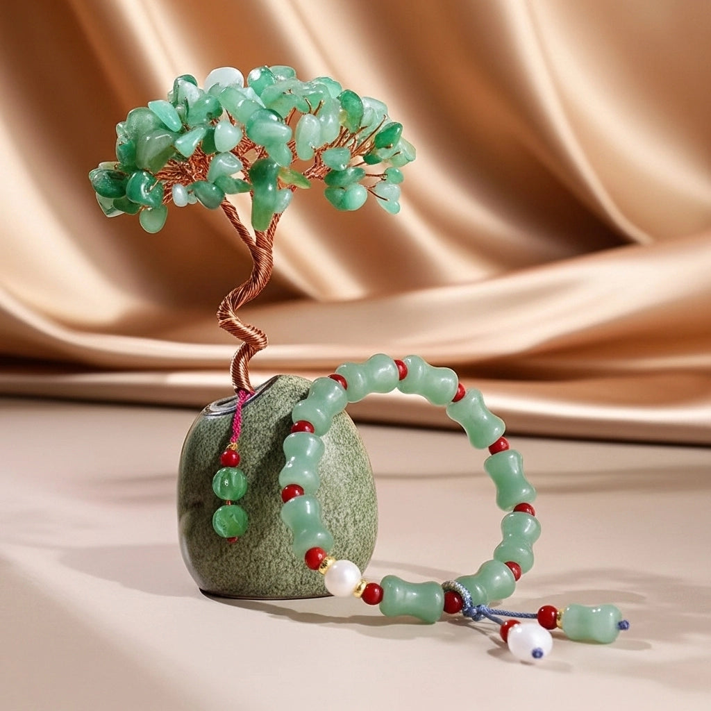 Confiance - Coffret Cadeau en Aventurine Verte, Arbre de Vie et Bracelet