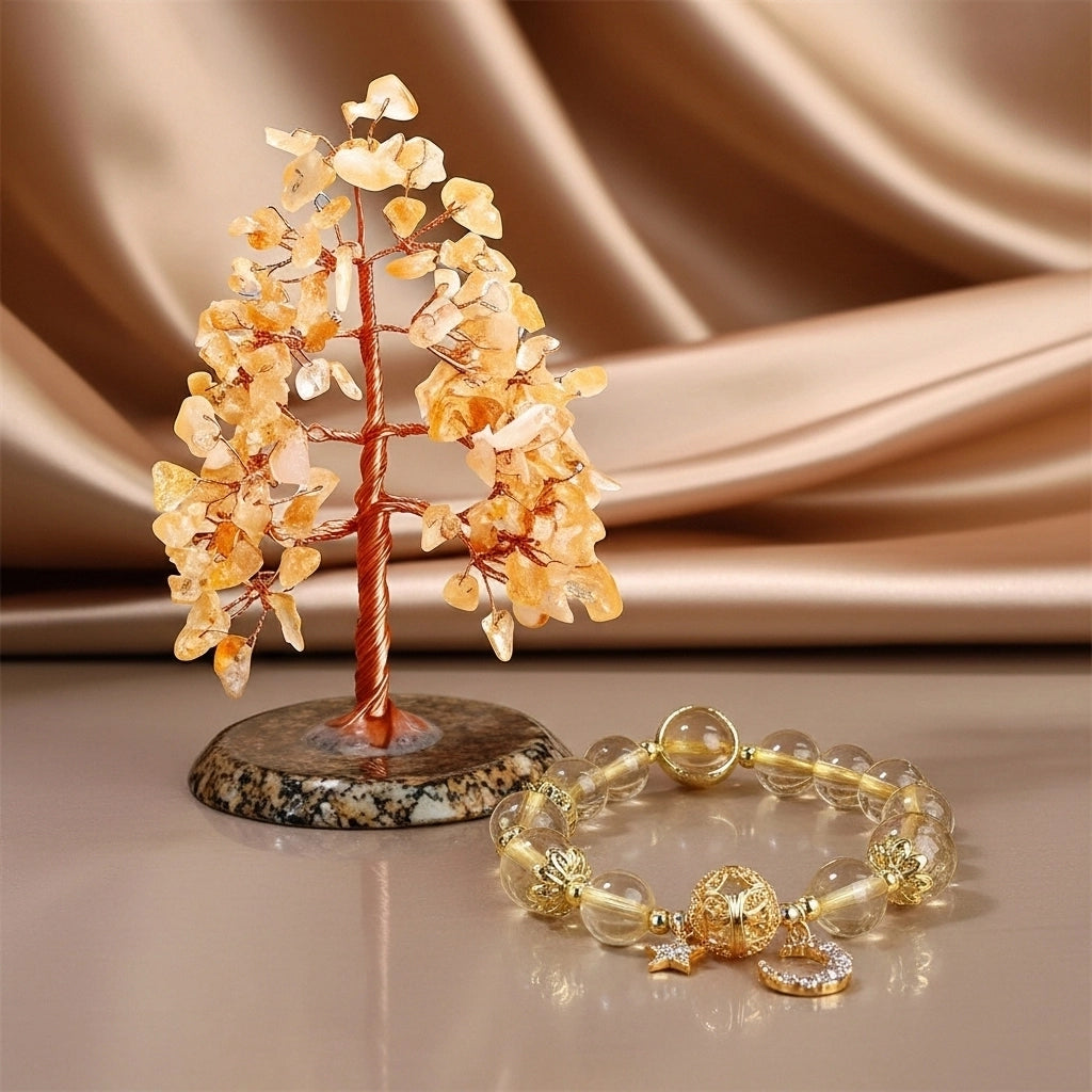 Fortune - Gift Box in Citrine, Tree of Life and Bracelet