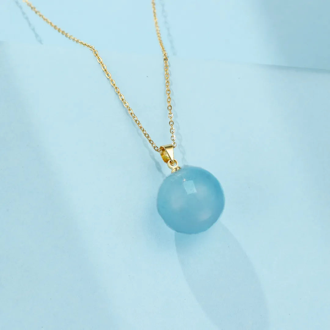 Aquamarin Halskette "Sanftes Licht"