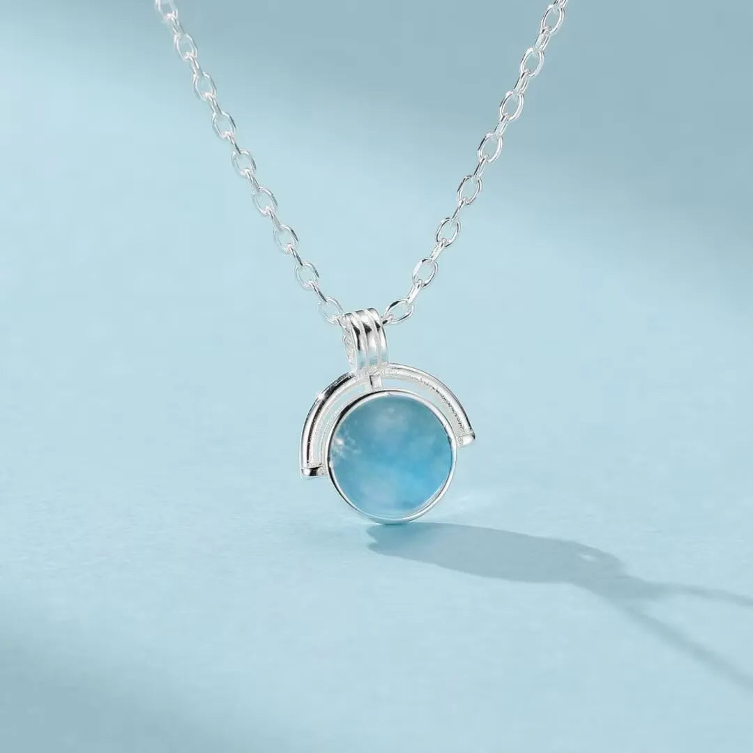 Aquamarine Necklace "Ocean Mystery" Silver