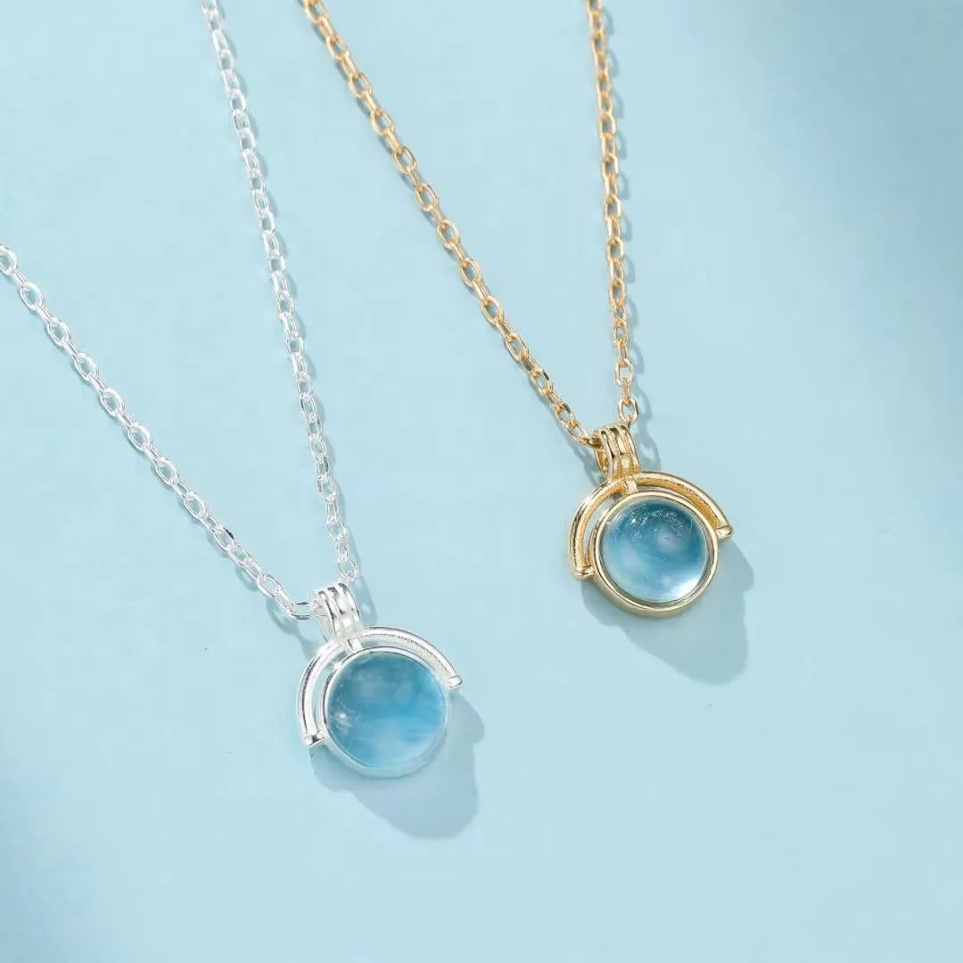 Aquamarine Necklace "Ocean Mystery" Silver