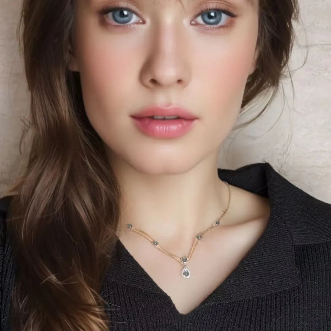 Halskette Aquamarin "Magische Sirene" Silber