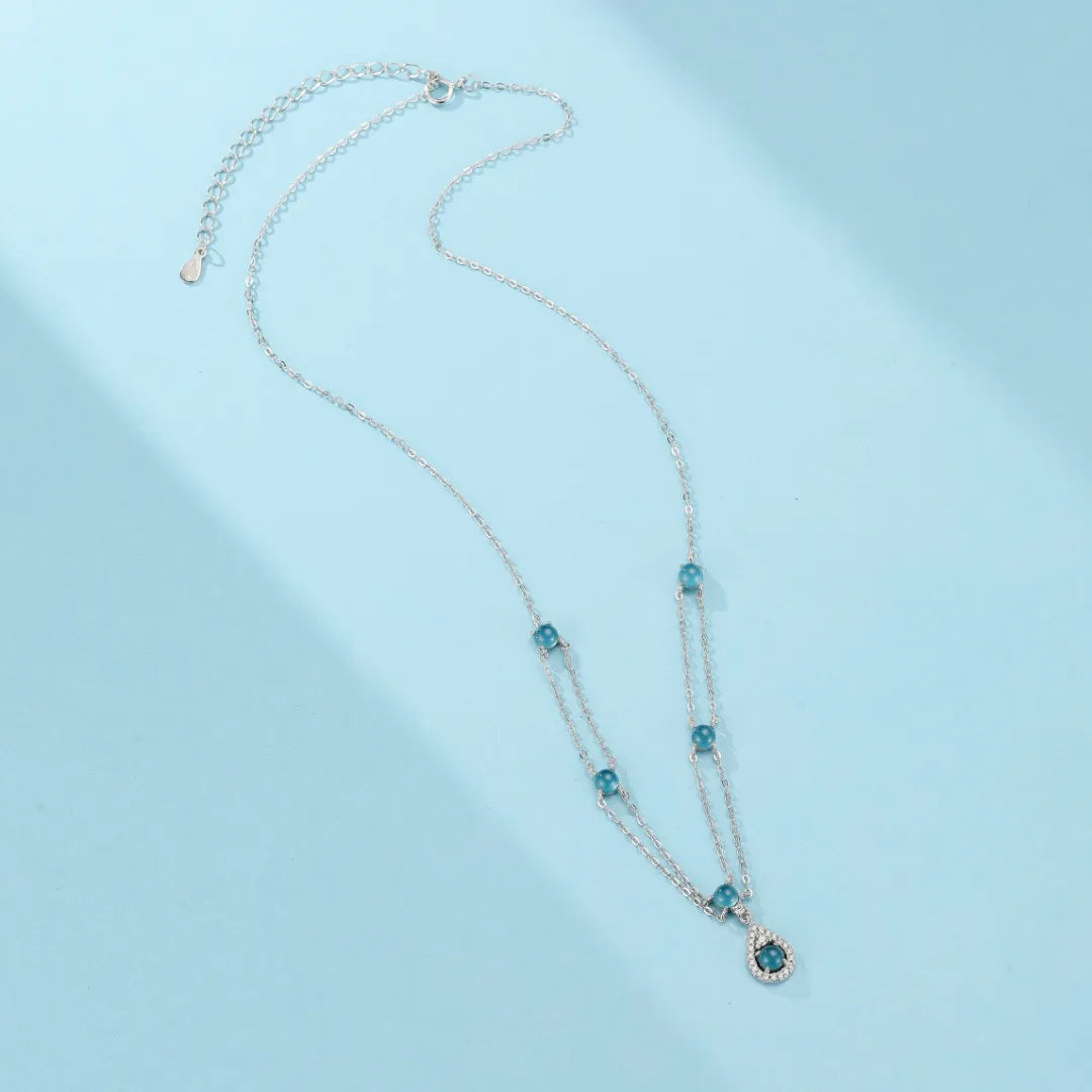 Halskette Aquamarin "Magische Sirene" Silber