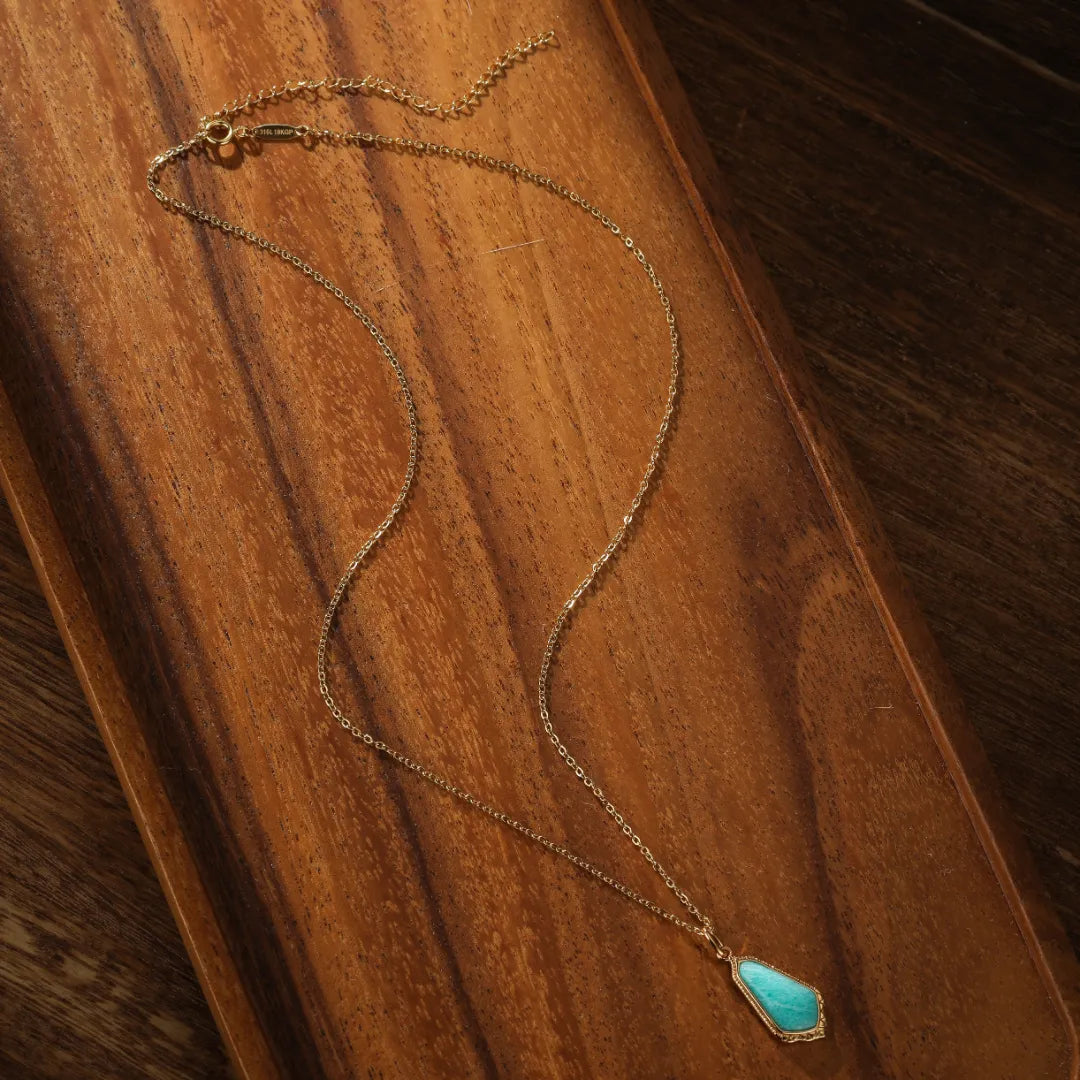 Amazonit "Heller Himmel" Goldplattiertes Silber