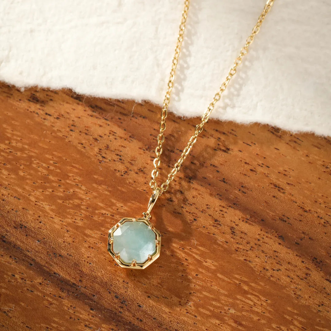 Amazonite Necklace "Subtle Shine" Gold-Plated Silver