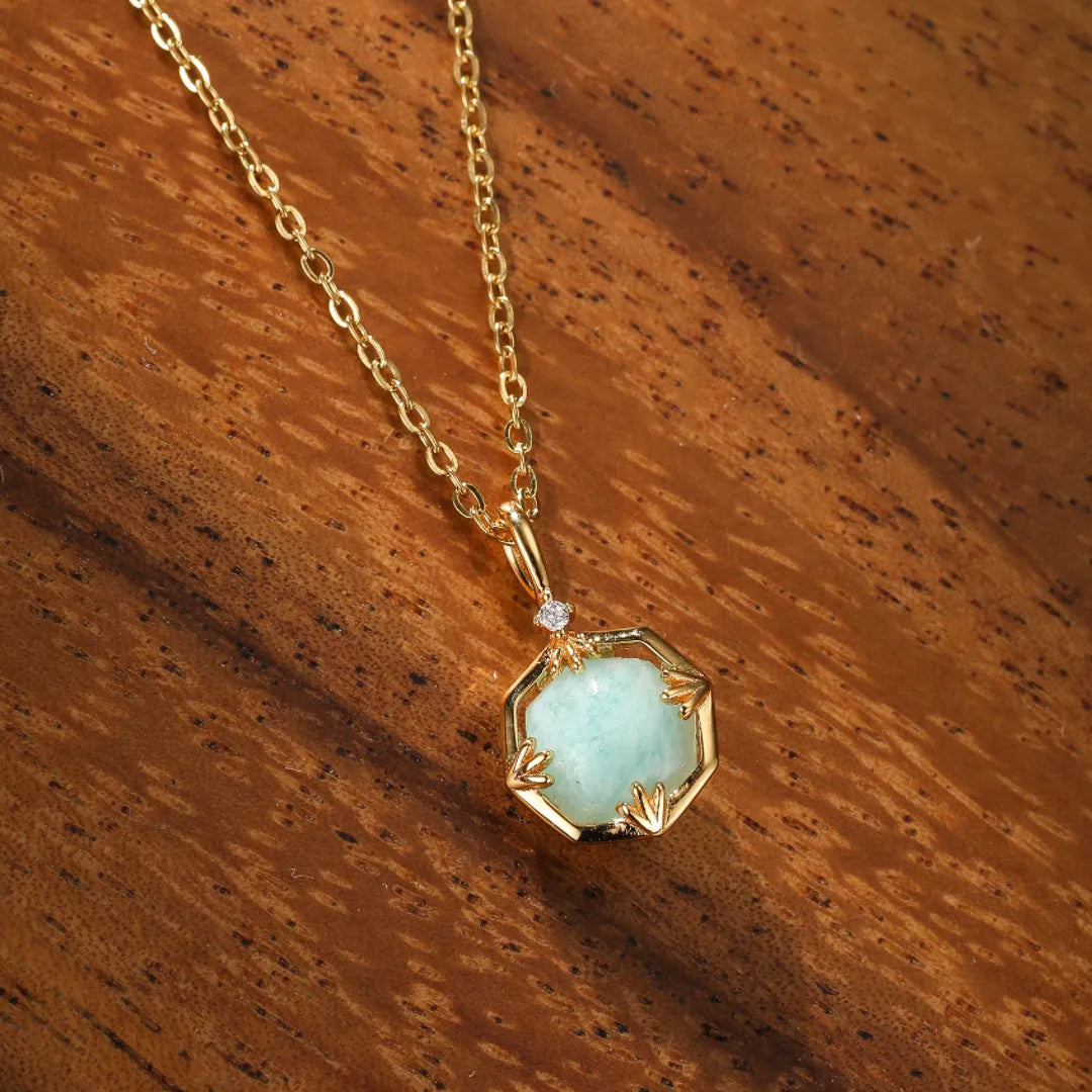 Amazonite Necklace "Subtle Shine" Gold-Plated Silver