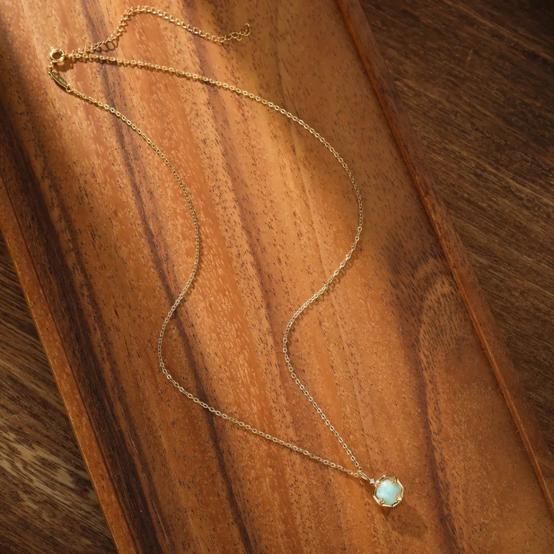 Amazonite Necklace "Subtle Shine" Gold-Plated Silver