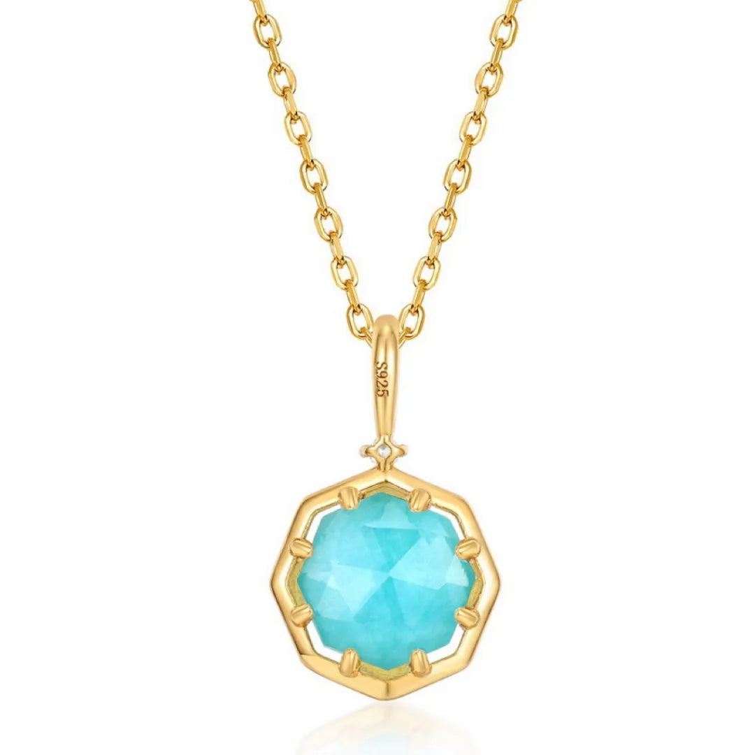 Amazonite Necklace "Subtle Shine" Gold-Plated Silver