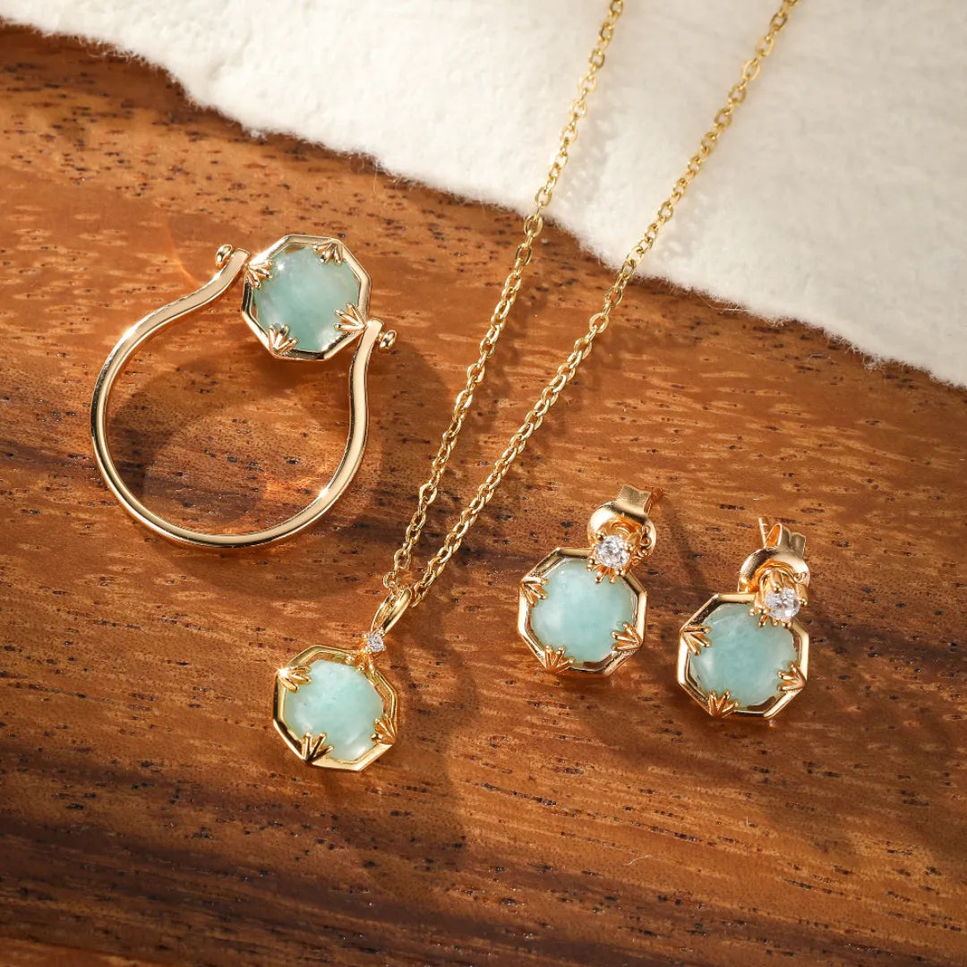 Amazonite Necklace "Subtle Shine" Gold-Plated Silver
