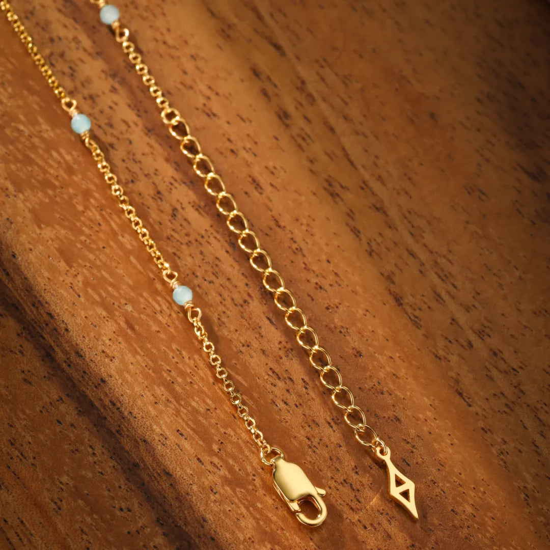 Amazonit-Halskette "Meeresfrische" Goldplattiert