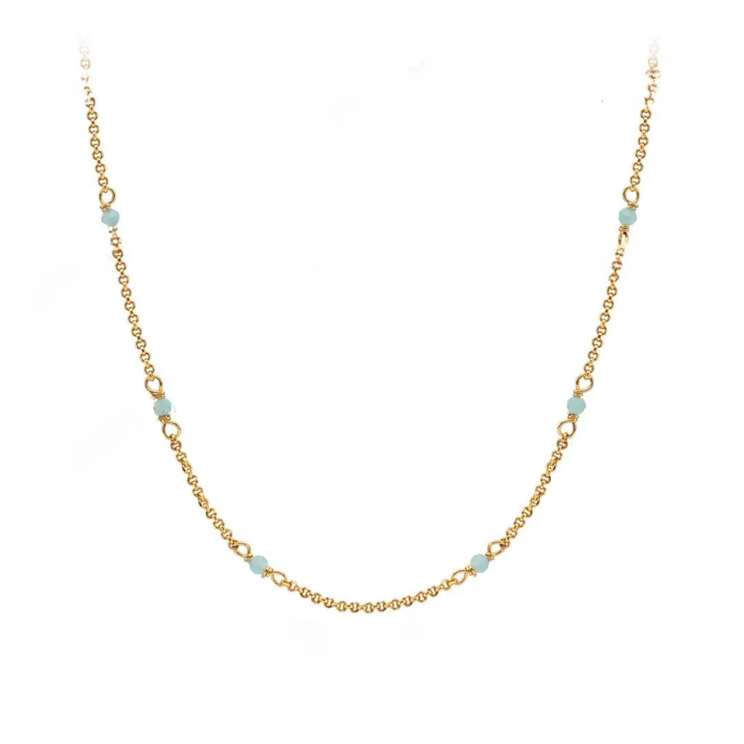 Amazonit-Halskette "Meeresfrische" Goldplattiert