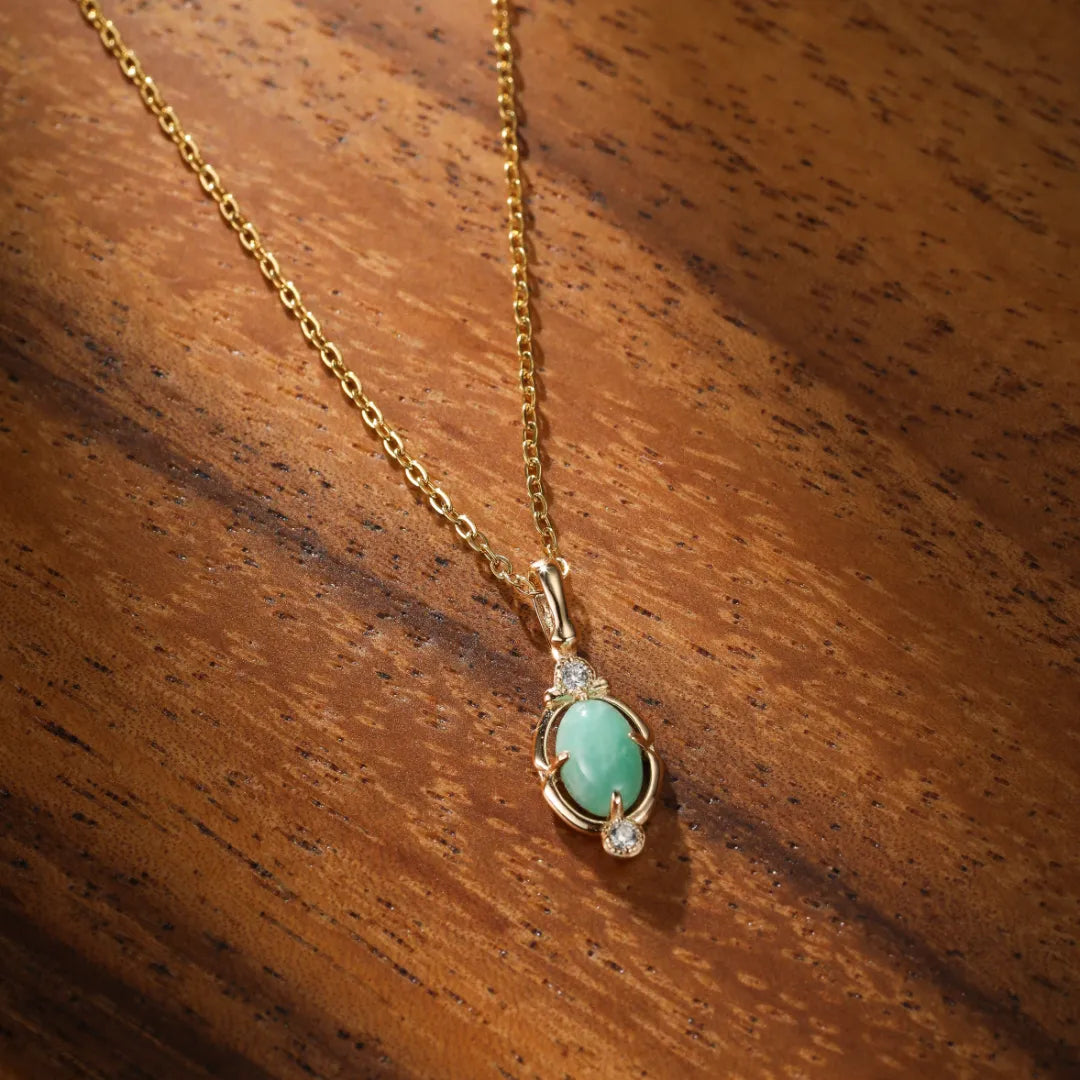 Amazonite Necklace "Gentle Serenity" Gold-Plated Silver
