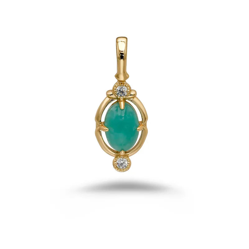 Amazonite Necklace "Gentle Serenity" Gold-Plated Silver