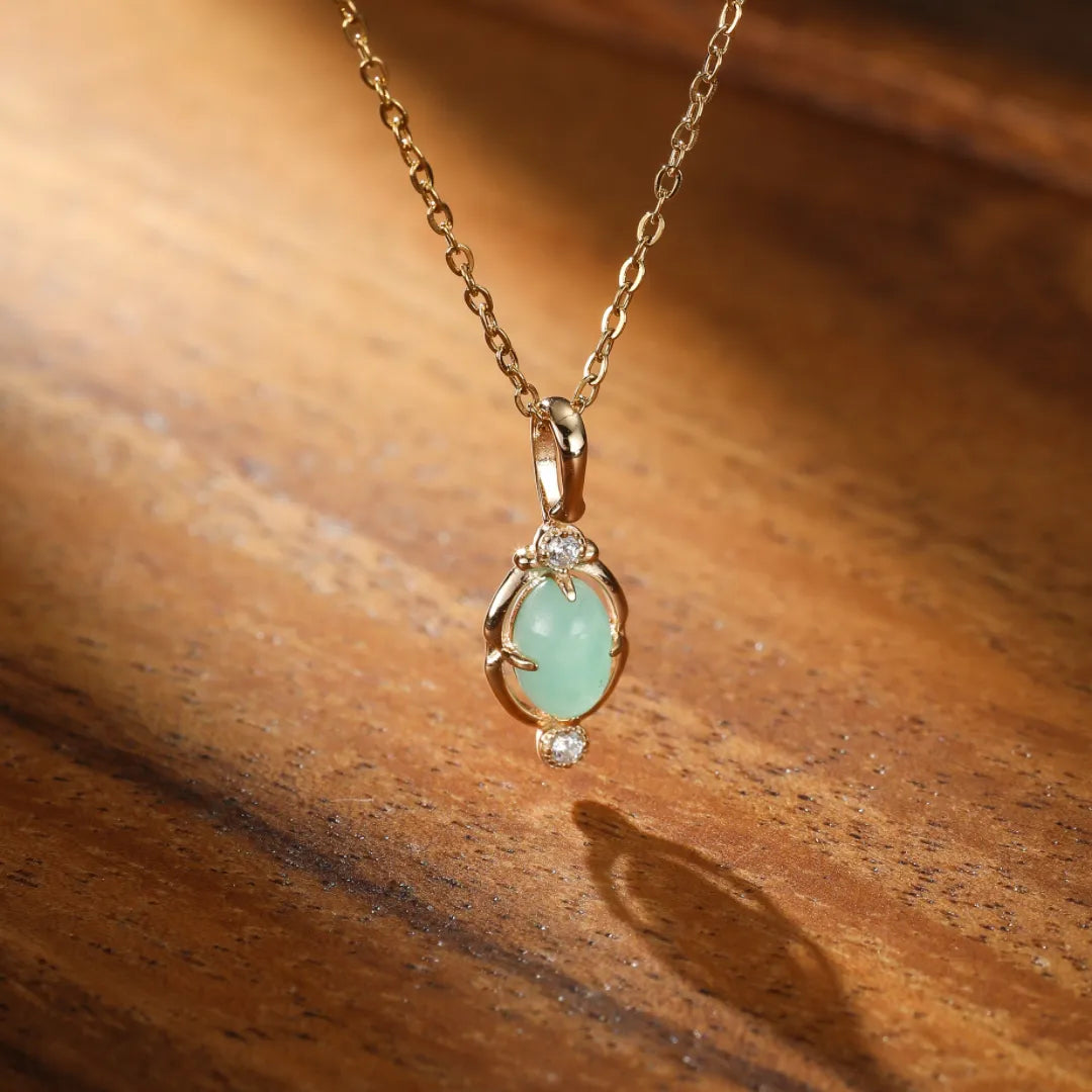 Amazonite Necklace "Gentle Serenity" Gold-Plated Silver