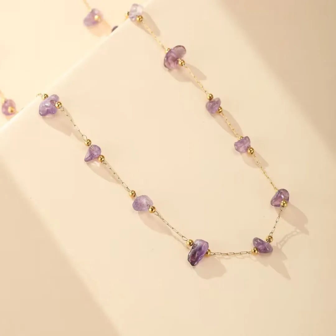 Amethyst Necklace "Luminous Cascade"