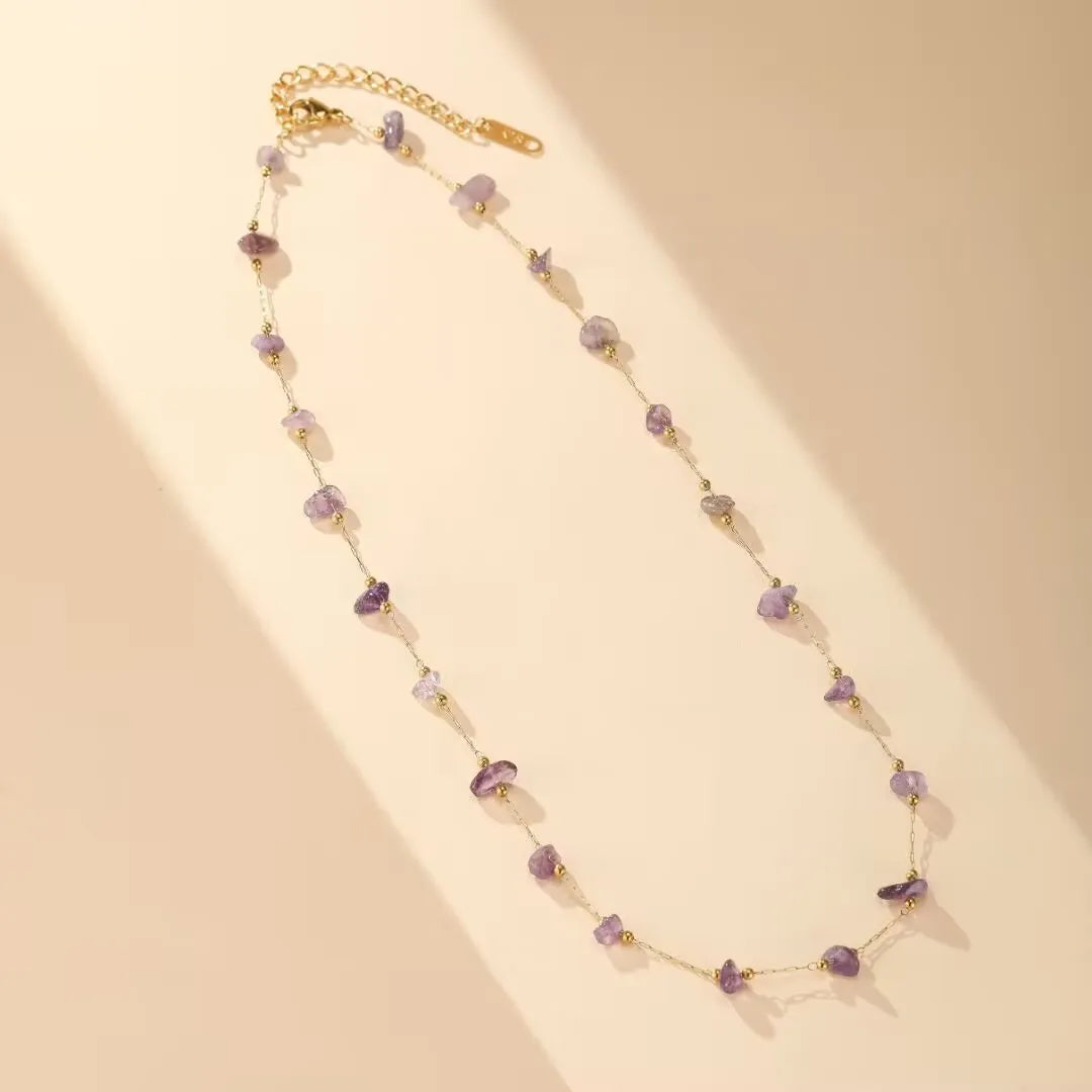 Amethyst Necklace "Luminous Cascade"