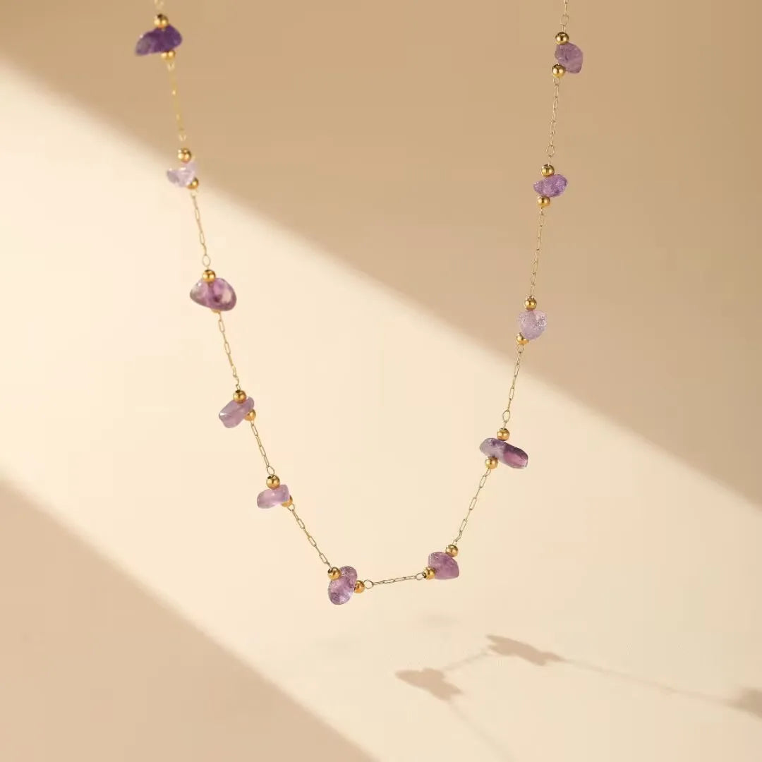 Amethyst Necklace "Luminous Cascade"