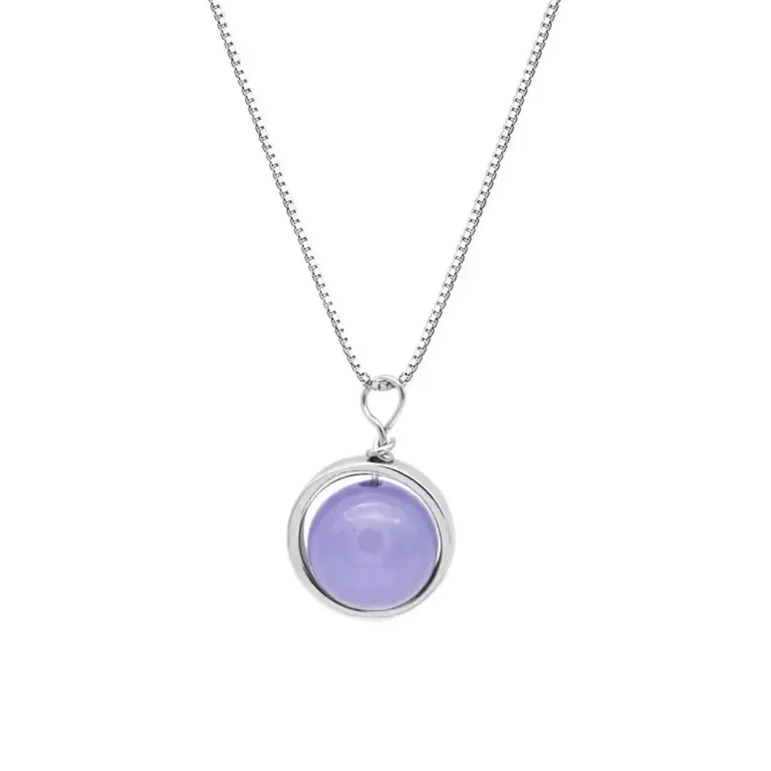 Amethyst Necklace "Soft Circle" Silver